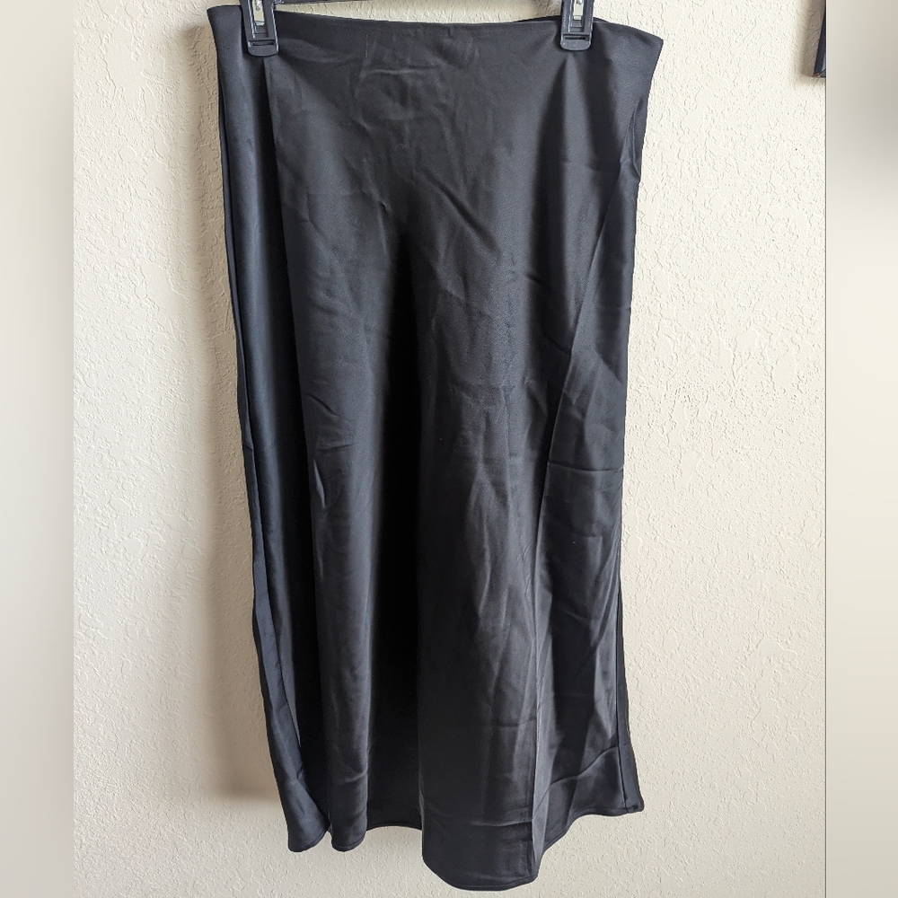 Black silk maxi skirt